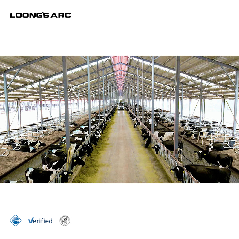Agricultural Farm Storage Warehouse Building Modular Prefab Light Steel Structure Goat Cow Shed