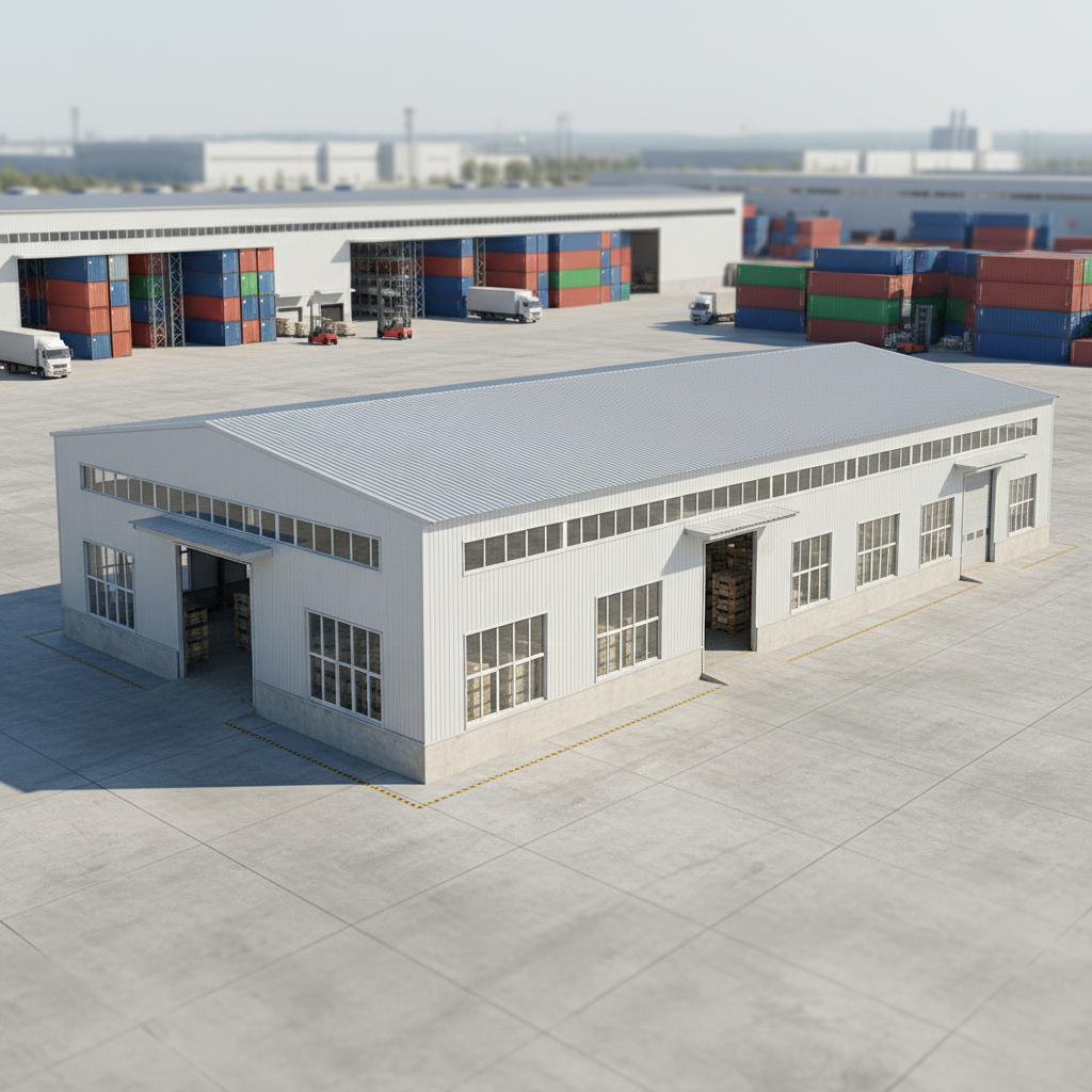 Industrial Large Span Prefabricated Logistics Distribution Center Metal Building Steel Structure Warehouse