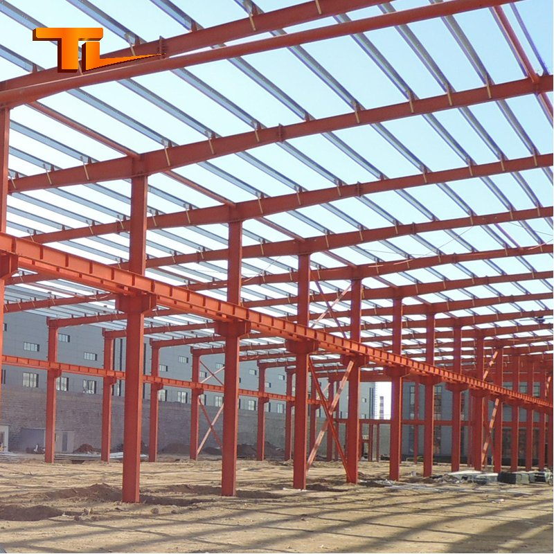 Large Span Prefabricated Steel Structure Workshop Storage Building Frame Warehouse for Industrial Sheds Use Steel Structure Warehouse H-Beams