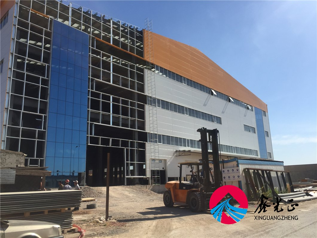 Algeria Multi Span Steel Structure Frame Prefabricated Workshop Warehouse Building