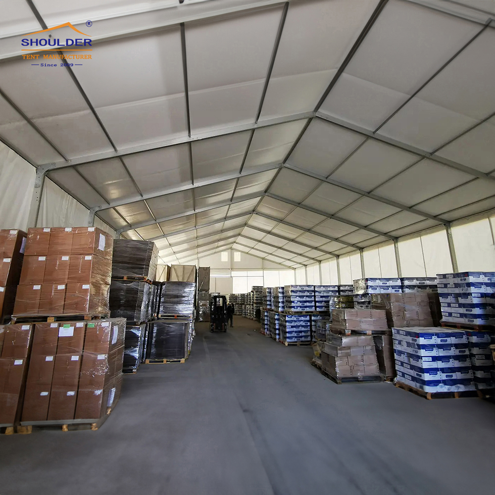 600 Square Heavy Duty Commercial Warehouse PVC Cover Large Span Durable Industrial Storage Tent With Walls Doors