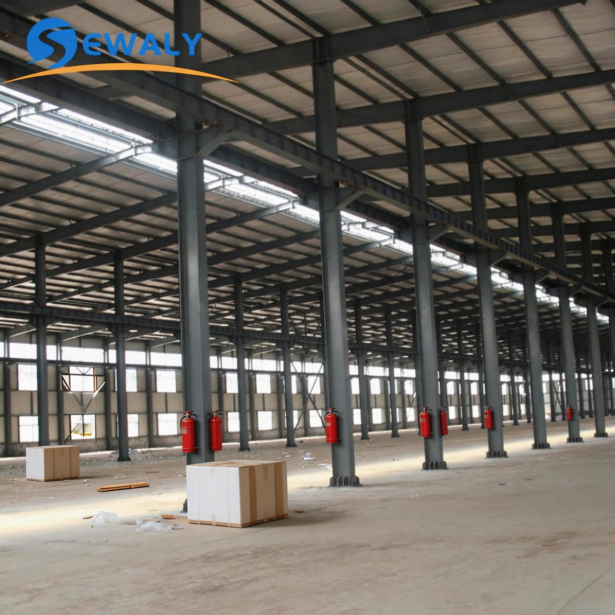 ISO CE Certified Sewaly Brand Guangdong Prefab Steel Structure Warehouse / Light Steel Structure Workshop / Industrial Steel