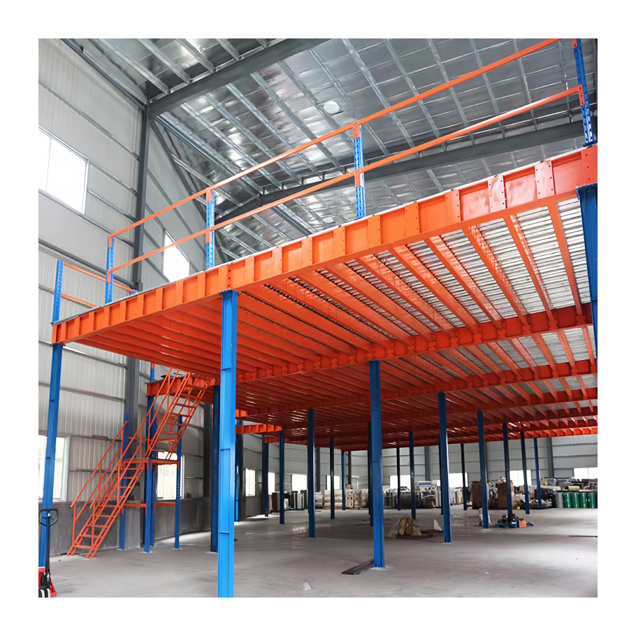 Industrial Warehouse Mezzanine Rack System, Custom Steel Platform Shelving, Second Tier Structure