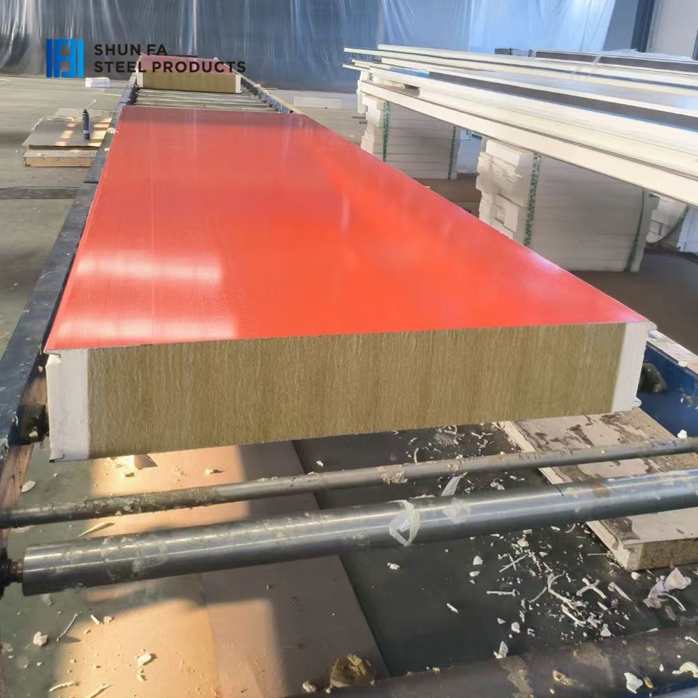 Roof Rock Wool Fireproof Interior and Exterior Wall Sandwich Panel Easy to Install Insulated Factory Warehouse Container Houses