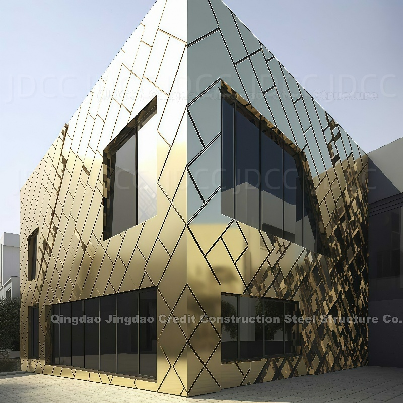 Multi-Storey Prefab Steel Structure ACP Glass Wall Modern Warehouse Large Span Building