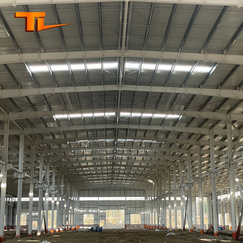 Large Span Prefabricated Steel Structure Workshop Storage Building Frame Warehouse for Industrial Sheds Use Steel Structure Warehouse H-Beams