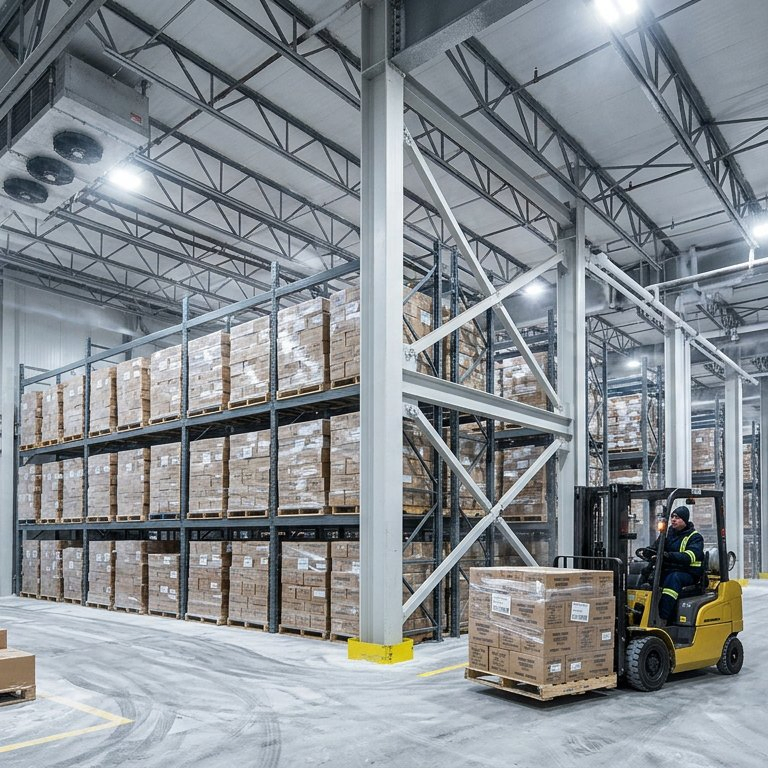 Fast Assembly Large Span Steel Frame Industrial Cold Storage Warehouse Modular Freezer Room Thermal Insulation Energy Saving