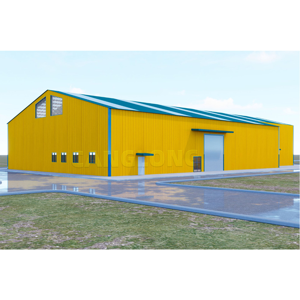Wholesale Prefabricated Insulated Steel Building Warehouse with Flat Roof