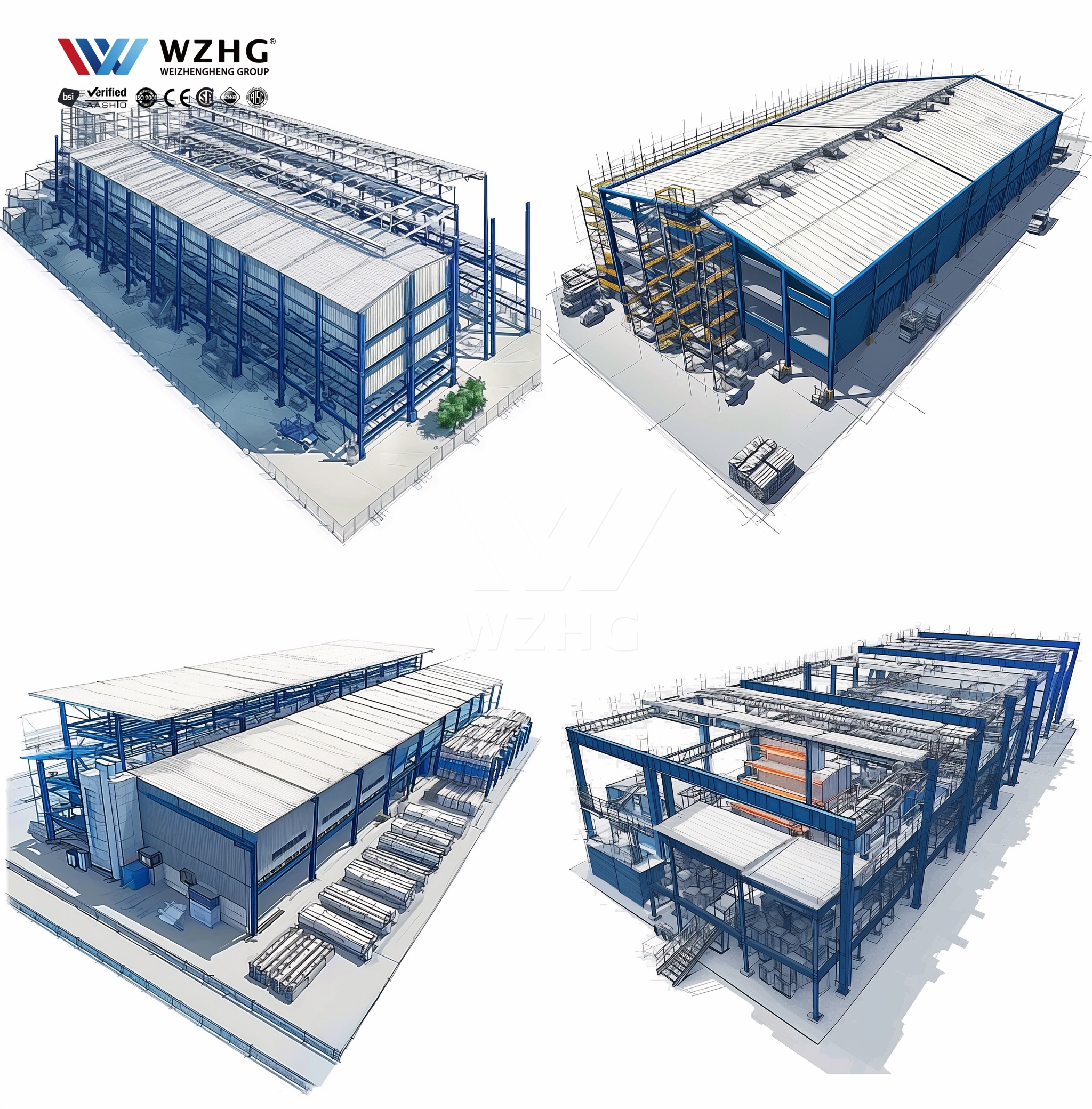 Modular Cold Storage Steel Structure Warehouse Multi Chamber Cold Room Storage For Food Distribution