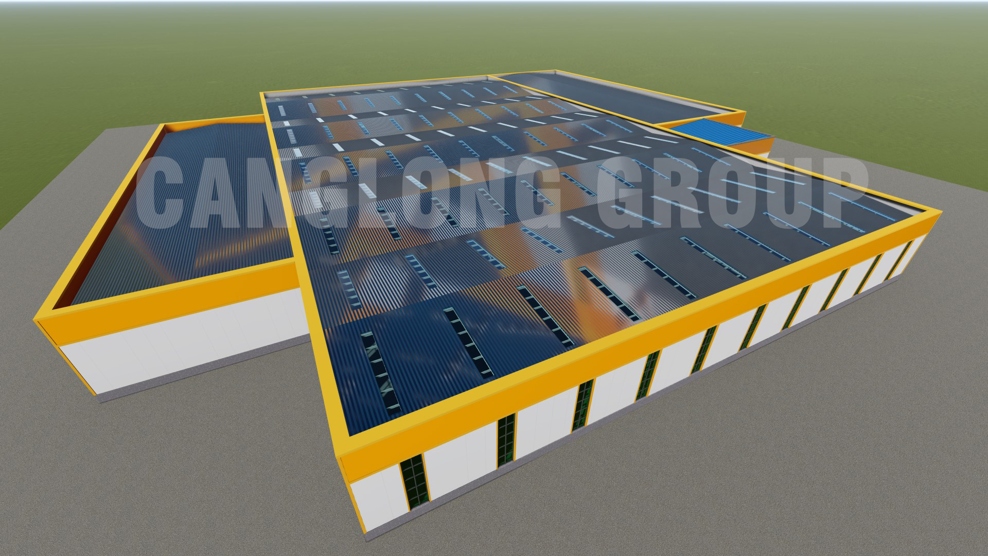 Wholesale Prefabricated Insulated Steel Building Warehouse with Flat Roof