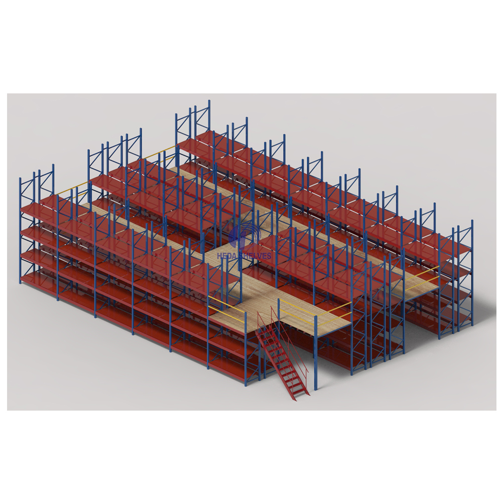 Warehouse Mezzanine Platform With Safety Pallet Gate