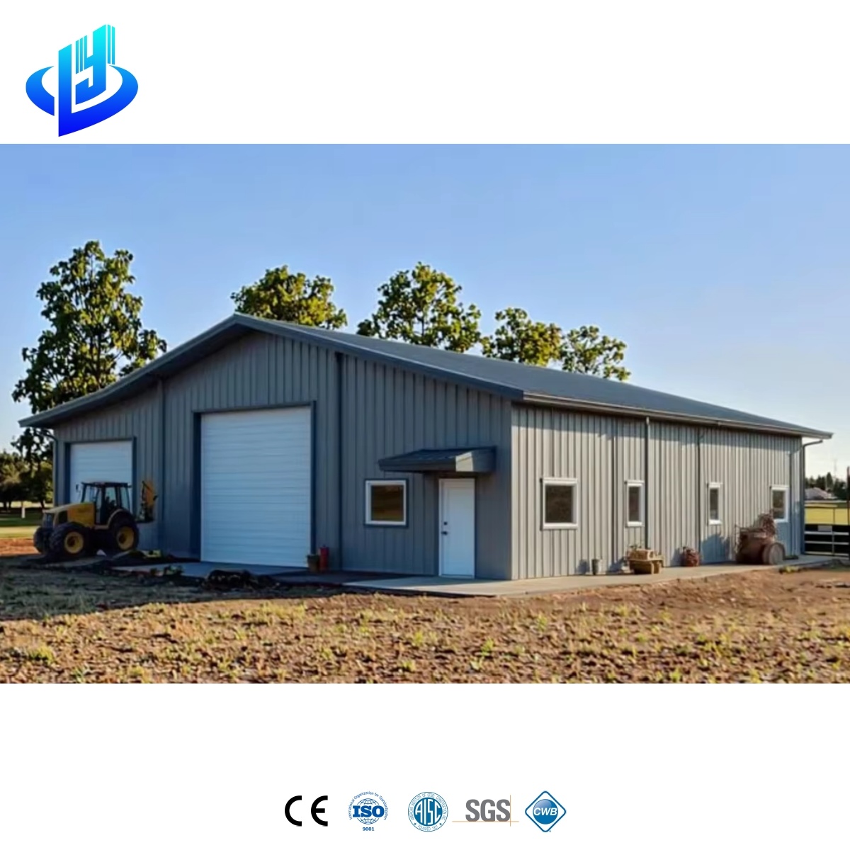 Custom Modern Steel Structure Building Agricultural Workshop Insulated Roof Wall Panels Industrial Warehouse Featuring Office