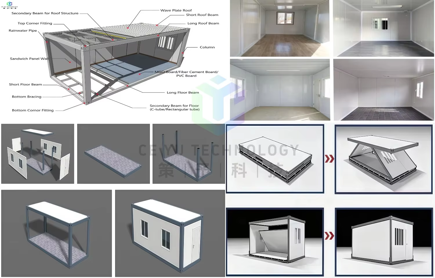 Prefabricated Modular Portable Flat-pack Container House for Hotel and Office Building Modern Garage Storage Room