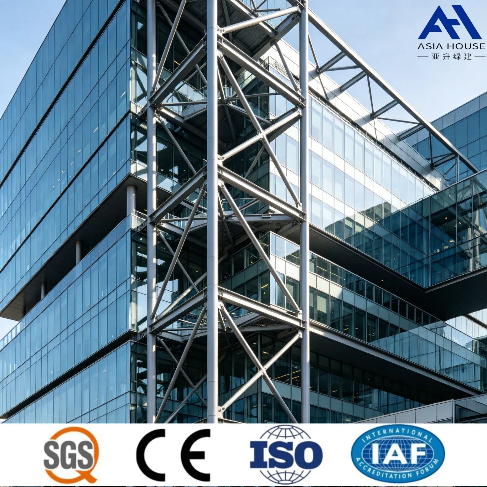 Low Cost Custom Designed Steel Structure Office Building for Warehouse Workshop Hall