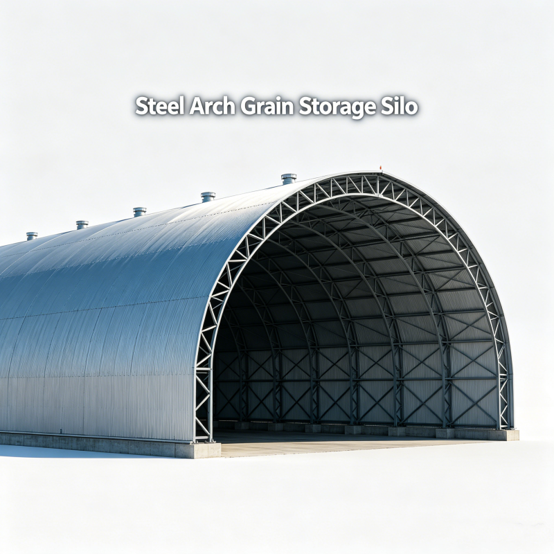 Prefabricated Arch Steel Structure Grain Silo Corrugated Steel Farm Storage Barn | Custom Curved Steel Warehouse