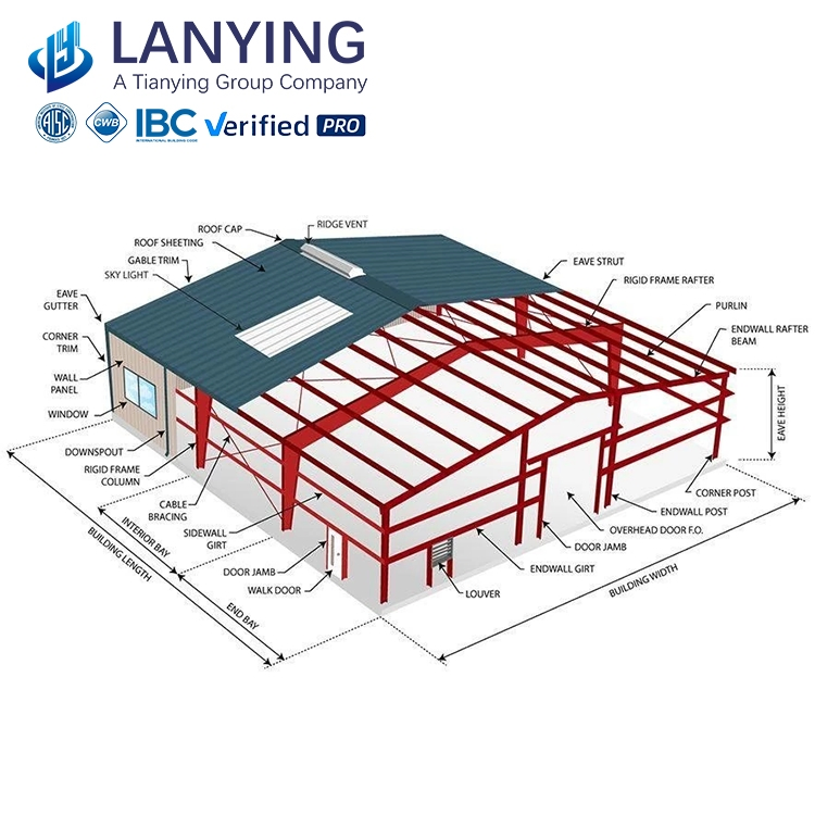 Large Span Fireproof Prefab Steel Structure Warehouse