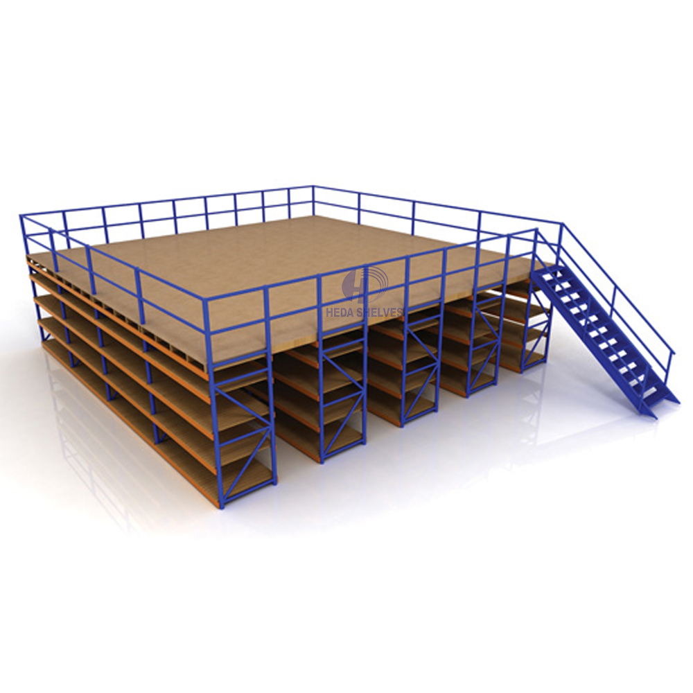Warehouse Mezzanine Platform With Safety Pallet Gate