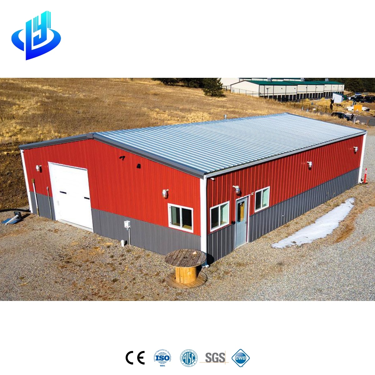 Custom Modern Steel Structure Building Agricultural Workshop Insulated Roof Wall Panels Industrial Warehouse Featuring Office