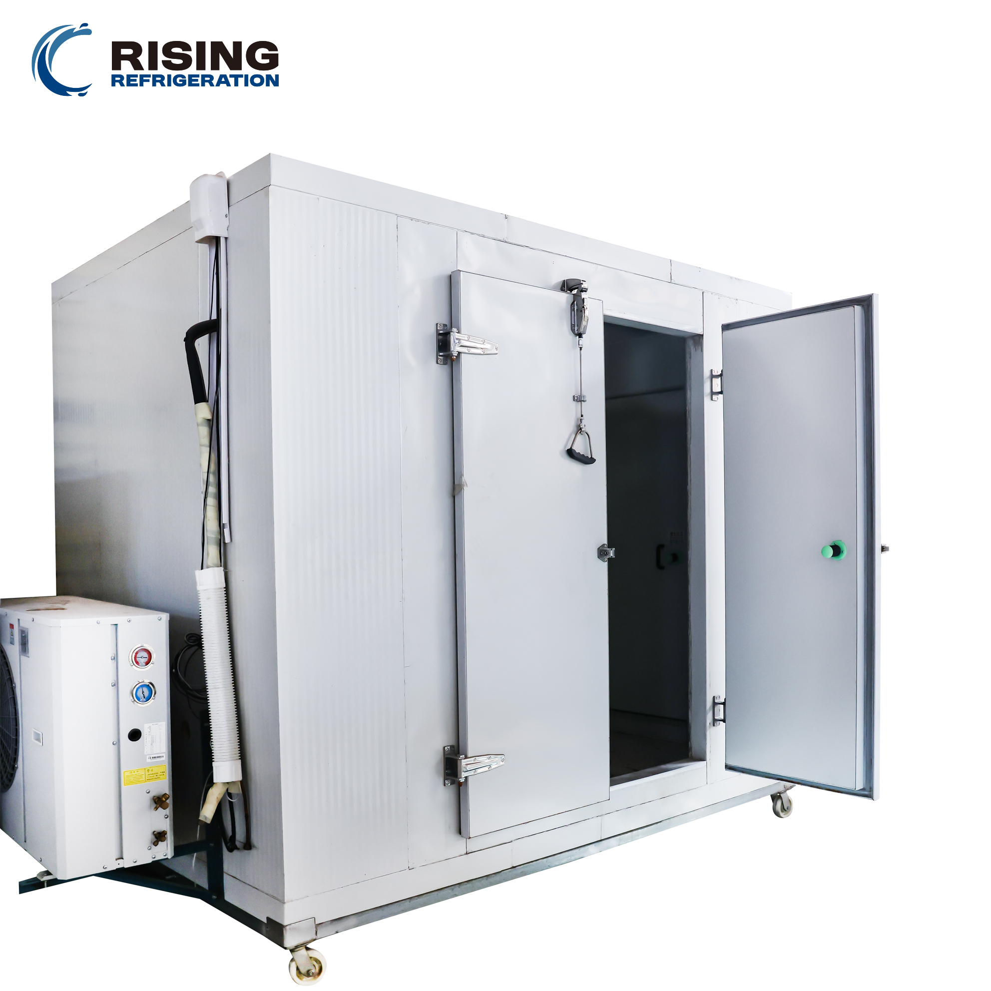 Wheeled Walk In Mobile Cold Room Energy Saving PU Insulated For Commercial Warehouse Cold Storage