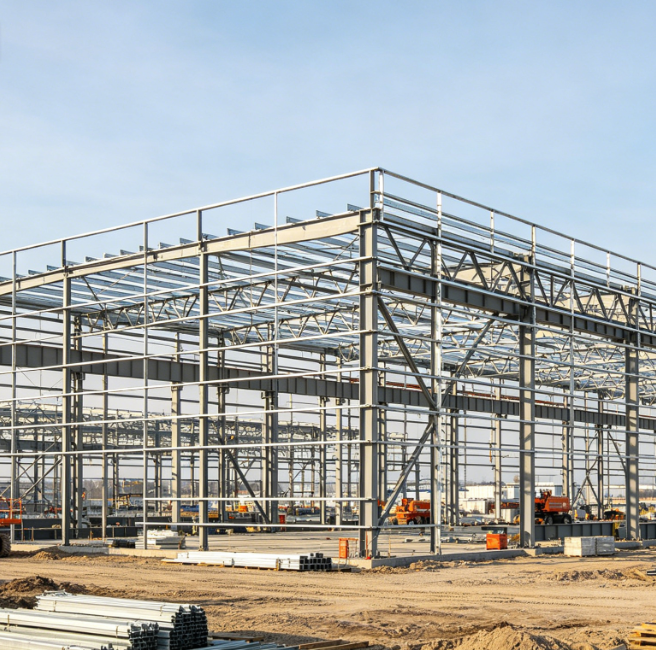 Light Steel Warehouse/Workshop | Eco-Friendly Steel Frame for Farm Breeding Greenhouse Projects Industrial Design High Wind