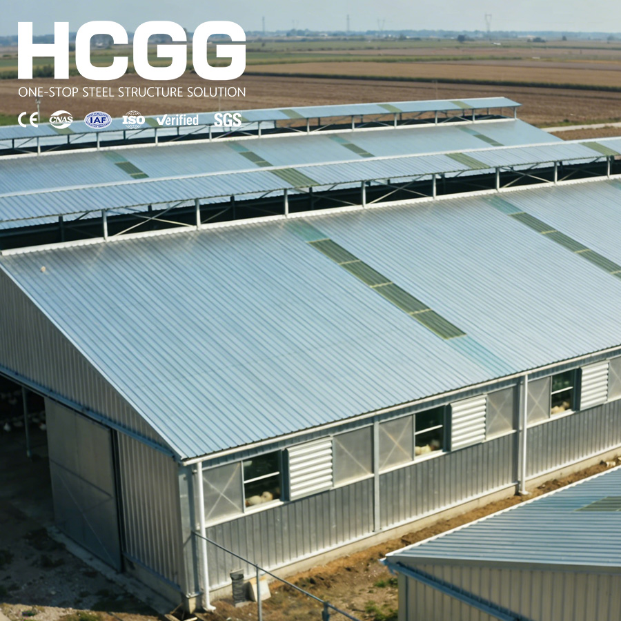 Galvanized Steel Frame H Beam Prefabricated Metal Steel Farm Shed Agricultural Storage Warehouse Barn Building Supplier