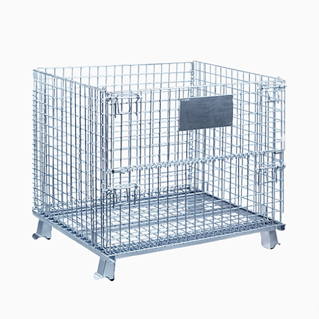 Wire Mesh Cage Warehouse Logistic Stackable Wire Mesh Container Transport Box Basket Container For Light Loading