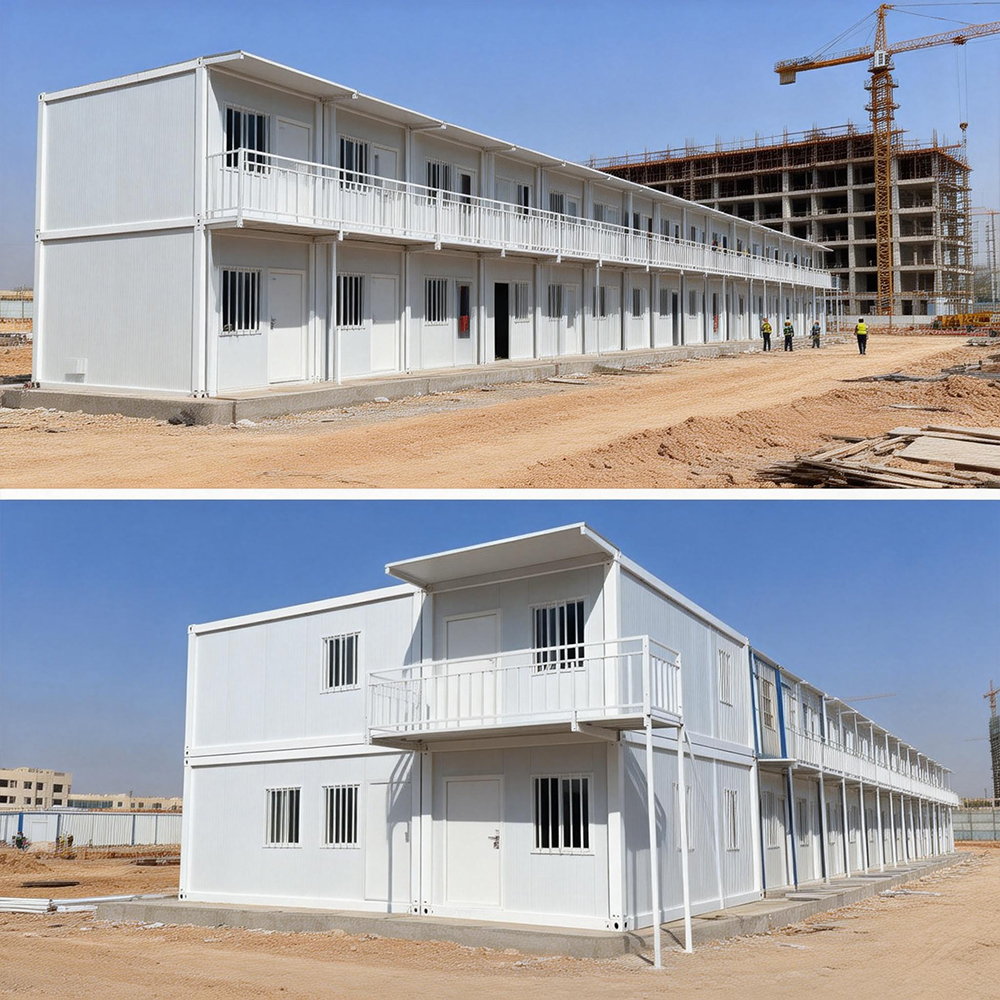 20ft Detachable Flat-pack Container House Modern 2 Floor Dormitory Office Building Container for Workshop Hotel Warehouse