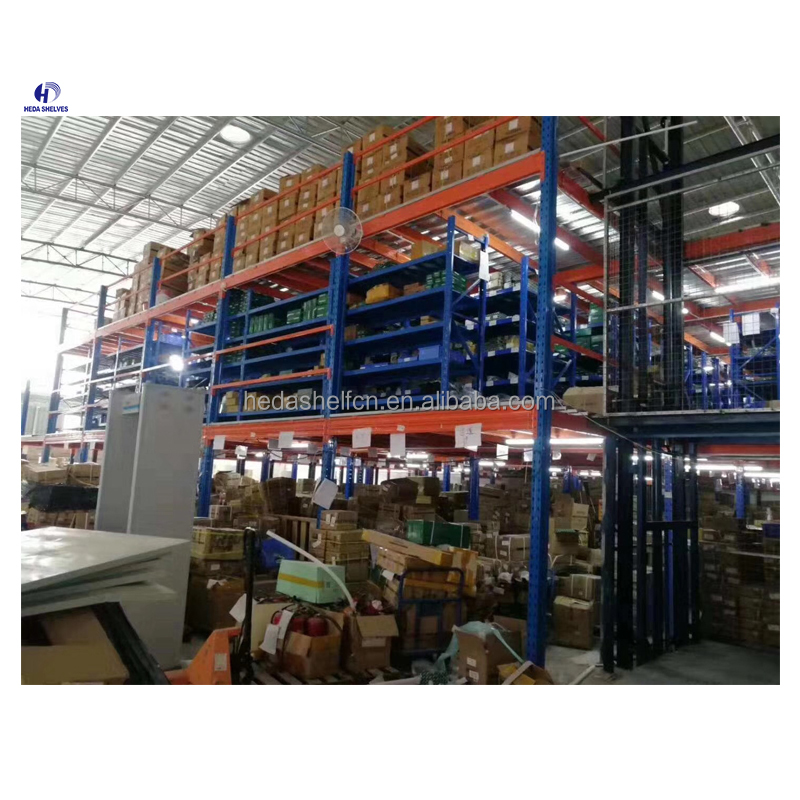 Heda Industrial Steel Platforms Mezzanine Floor Mezzanine Rack Material Handling Storage Stacking Shelves Warehouse Rack System