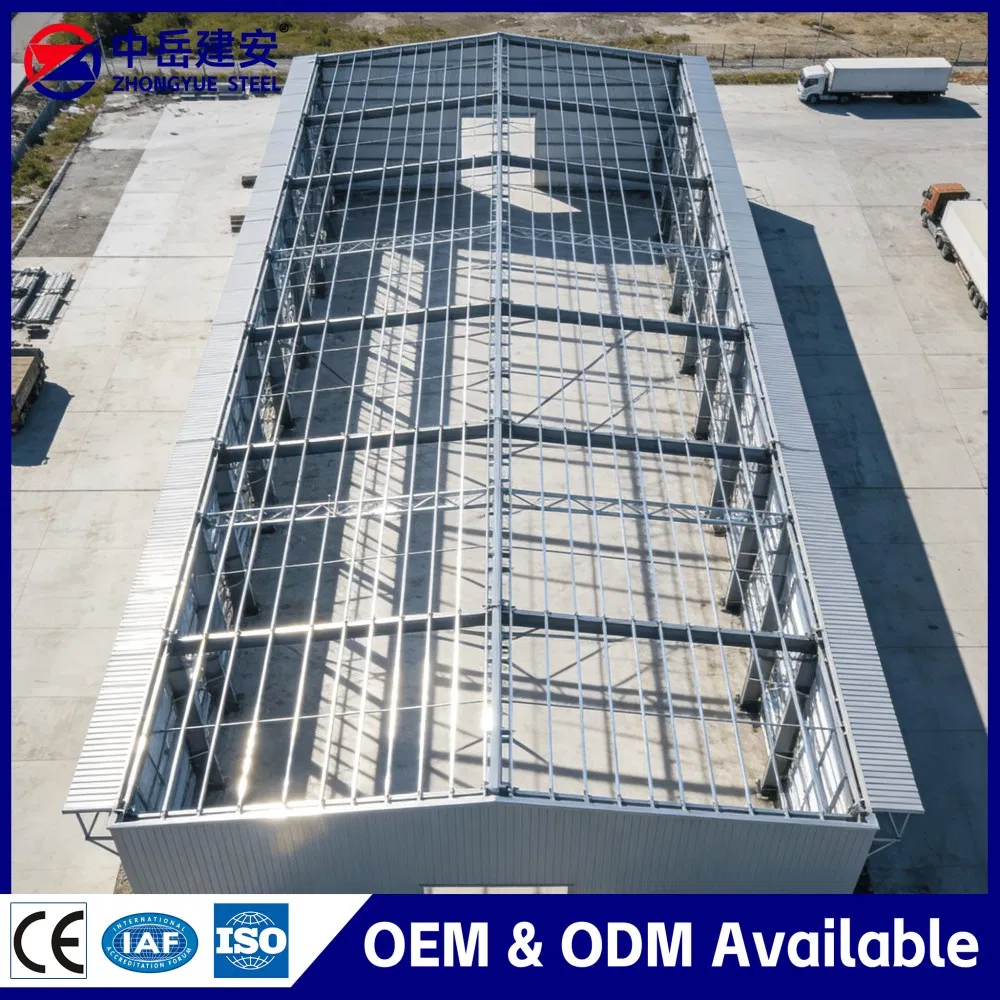 Multi-Span Prefabricated Steel Building for Industrial Warehouse with Crane