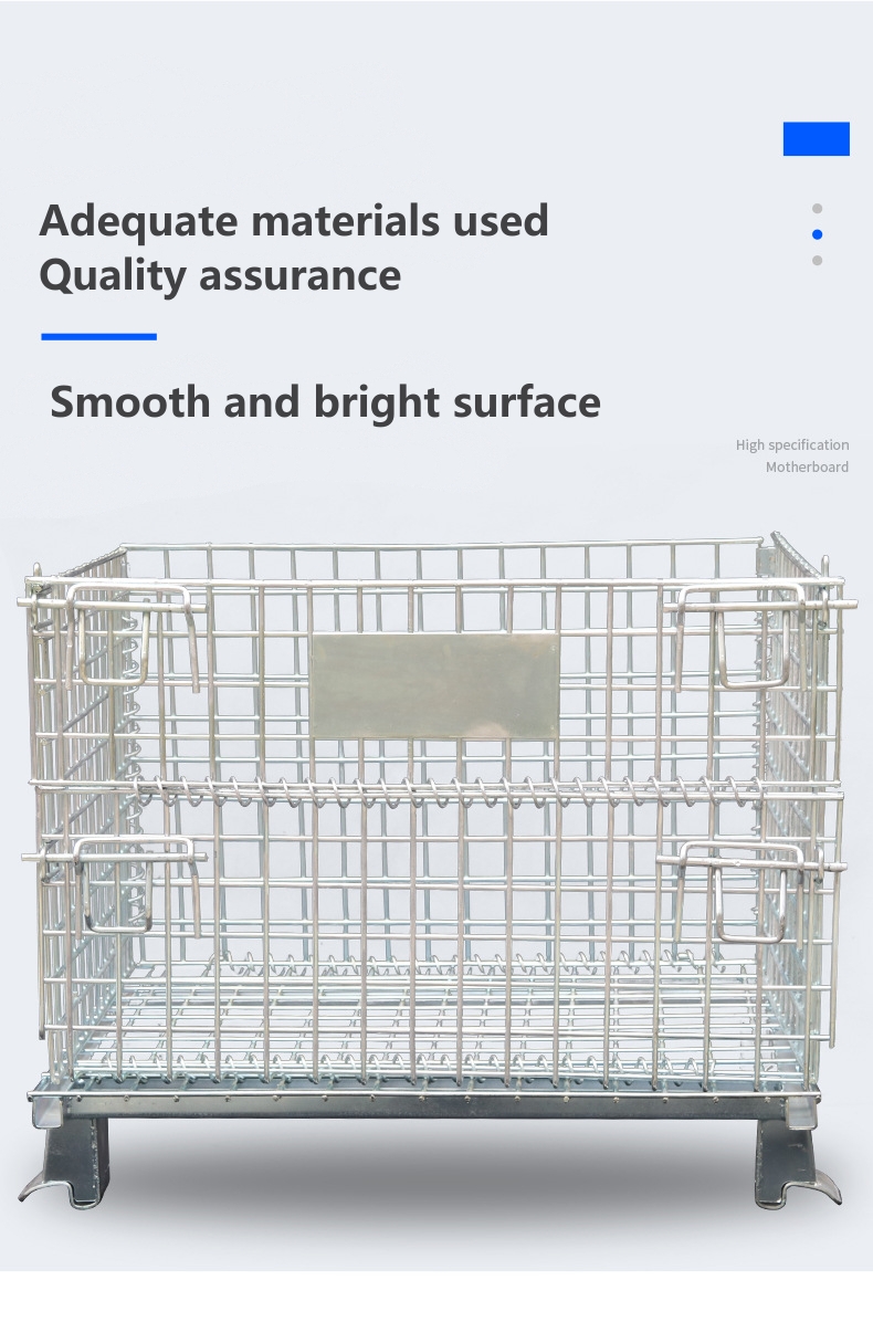 Wire Mesh Cage Warehouse Logistic Stackable Wire Mesh Container Transport Box Basket Container For Light Loading