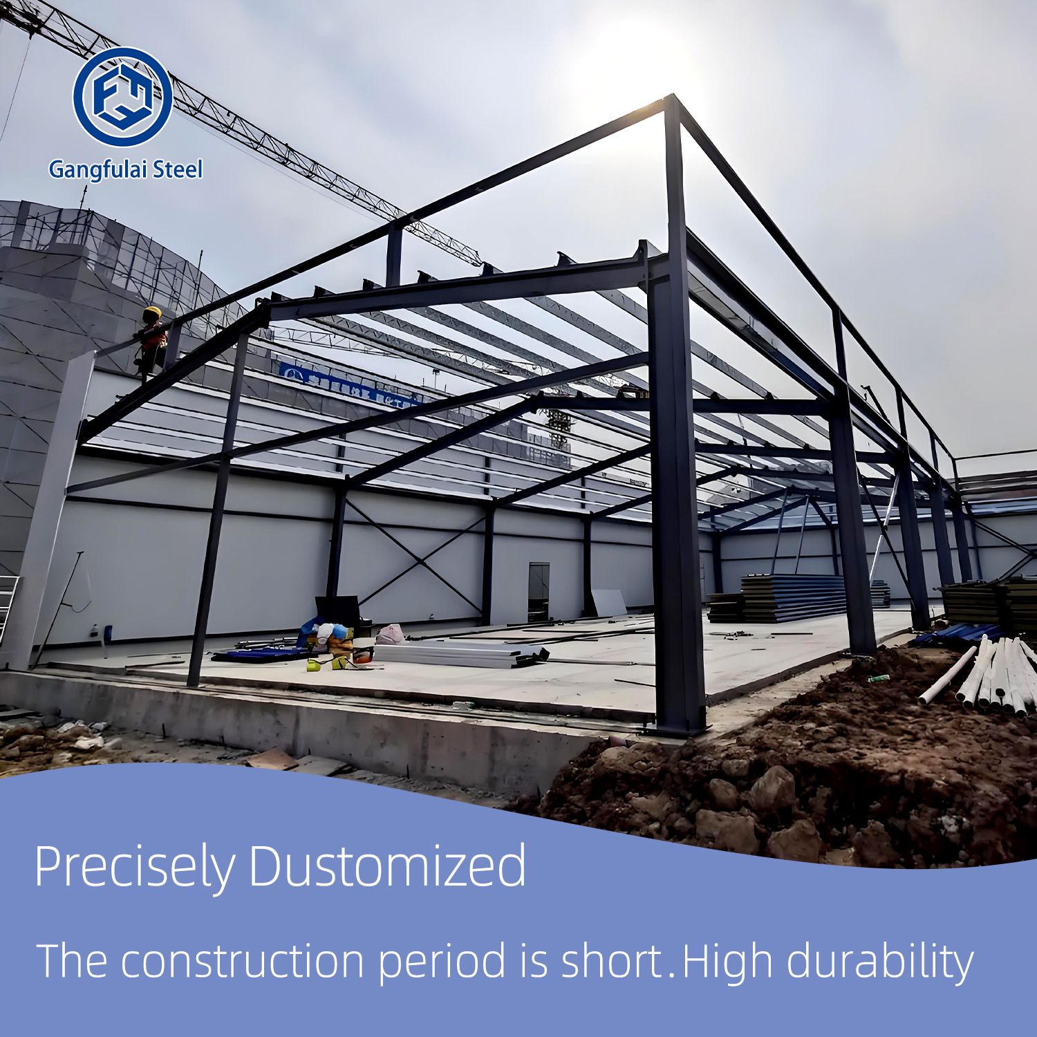 Professional Manufacture High Quality Light Weight Pre-engineered Steel Structure Building Garage Workshop Use