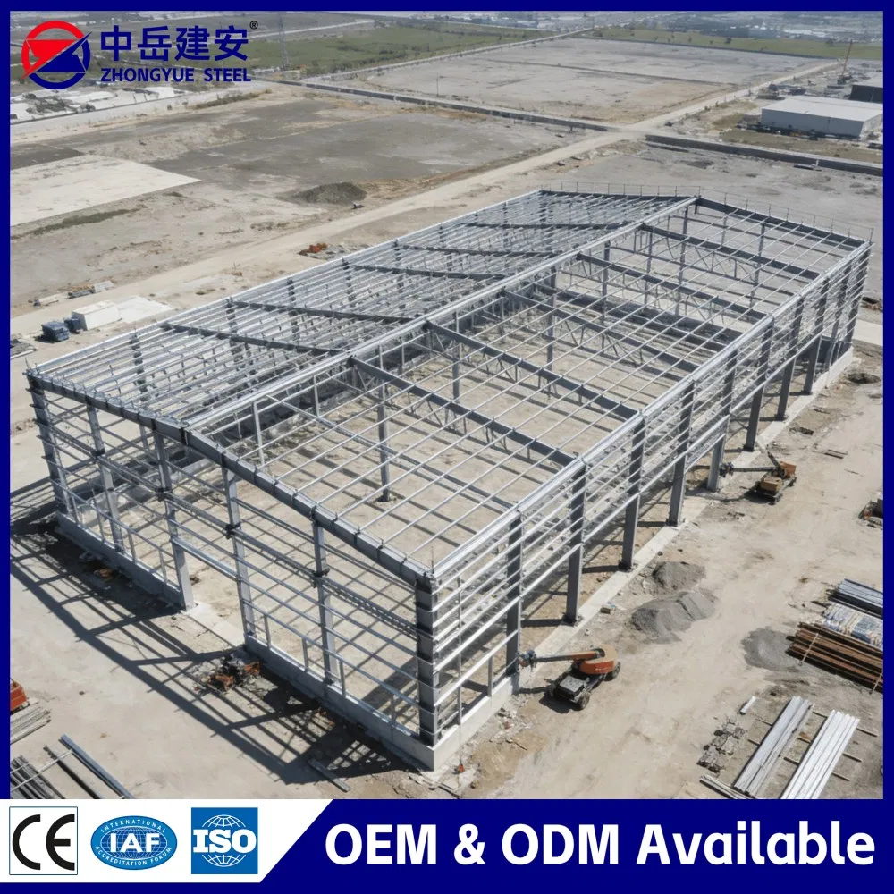 Multi-Span Prefabricated Steel Building for Industrial Warehouse with Crane