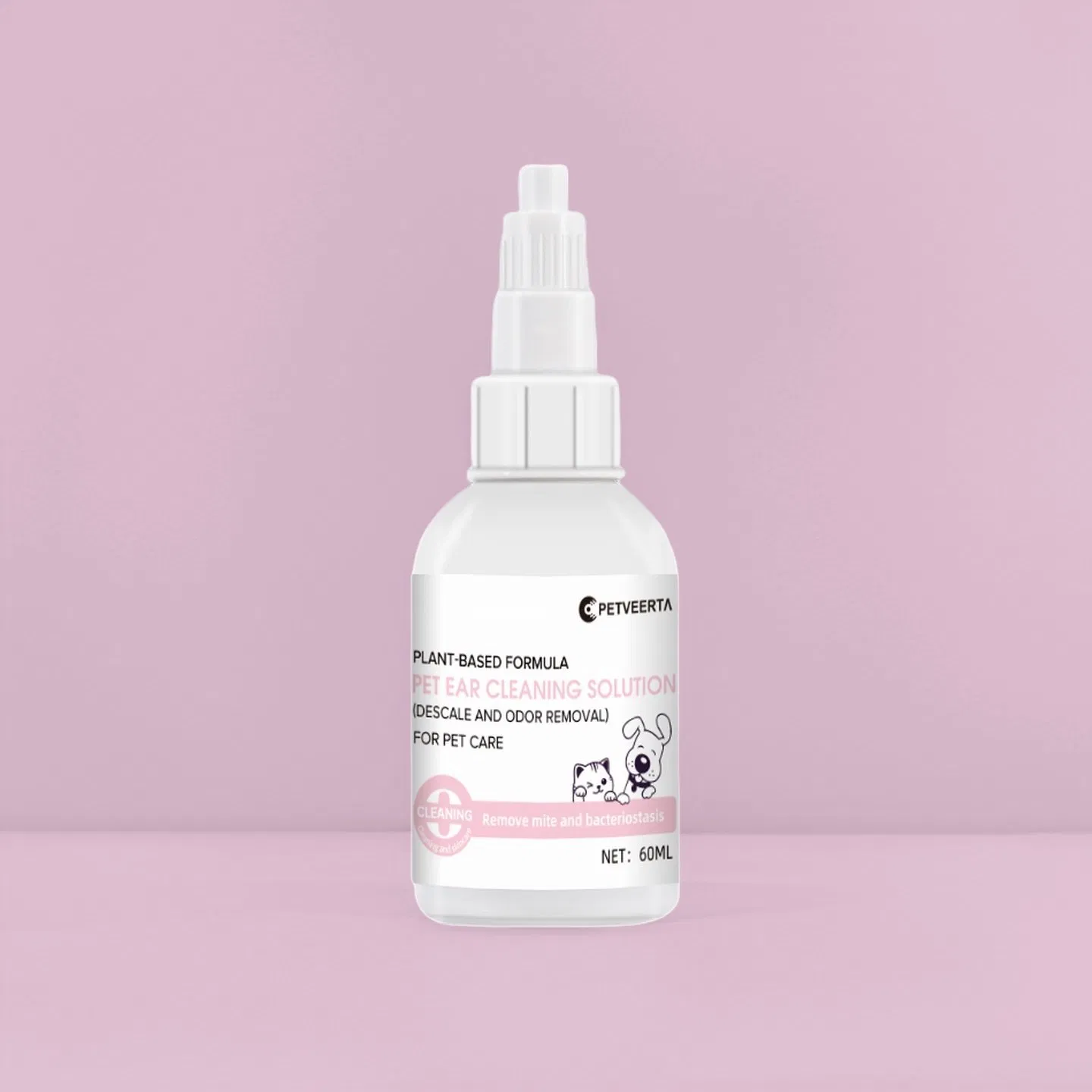 Natural Alcohol-Free Pet Ear Cleaner for Dogs and Cats