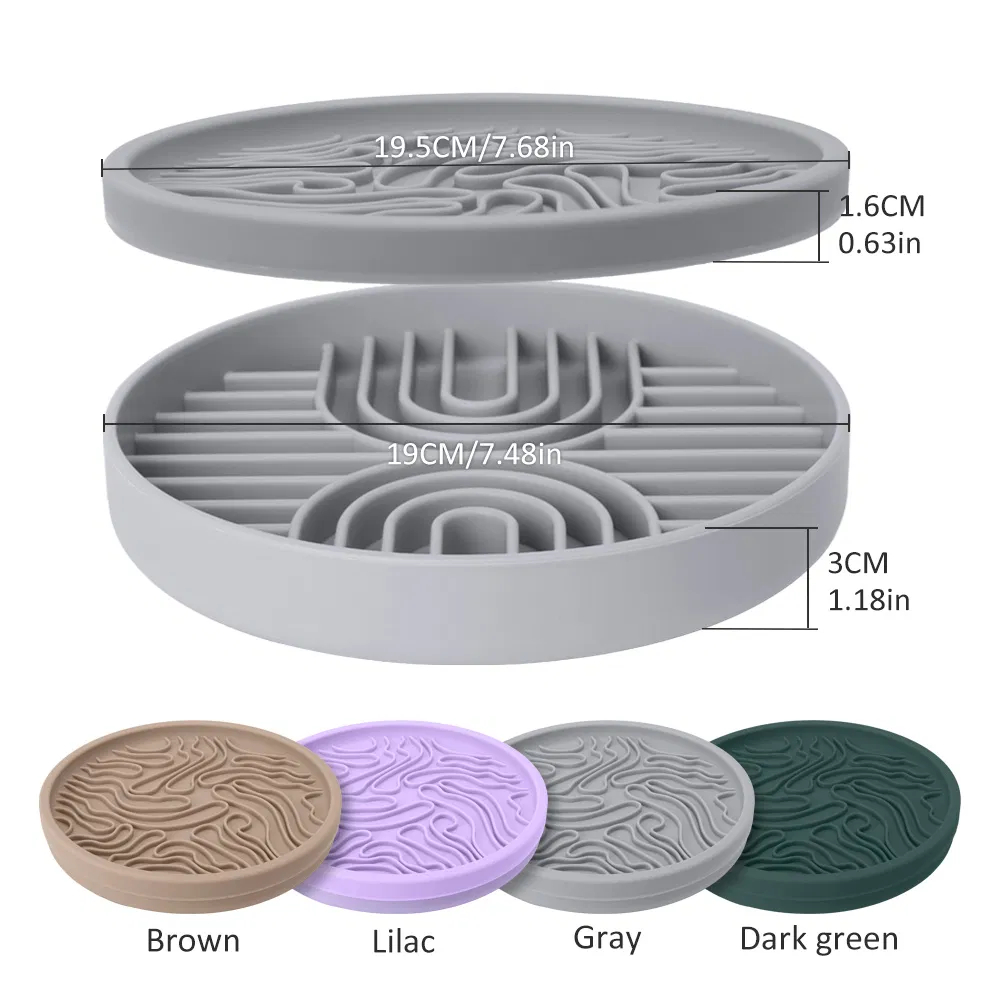 Multi-Functional Anti-Choking Silicone Pet Slow Feeder Bowl Eco-Friendly Design to Slow Down Eating Speed for Cats and Dogs