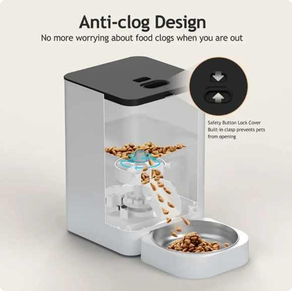 Automatic Cat Feeders Timed Pet Feeder for Cats and Dogs with Dry Food Dispenser Desiccant Bag Programmable Portion Control