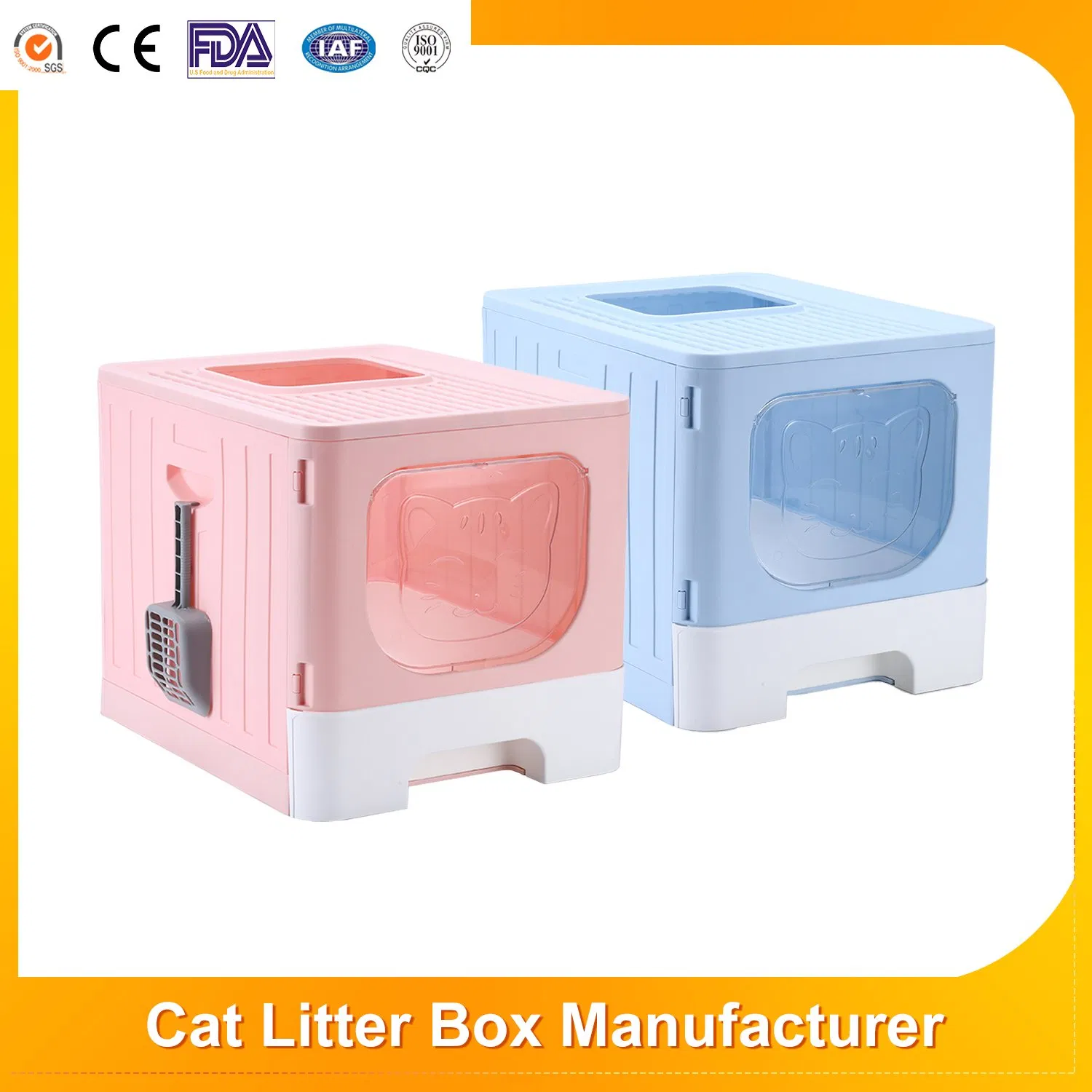 Eco-Friendly Polypropylene Plastic Cat Toilet Sandbox Odorless Large Space Caja De Arena PARA Gatos Pet Best Litter Box for Cats