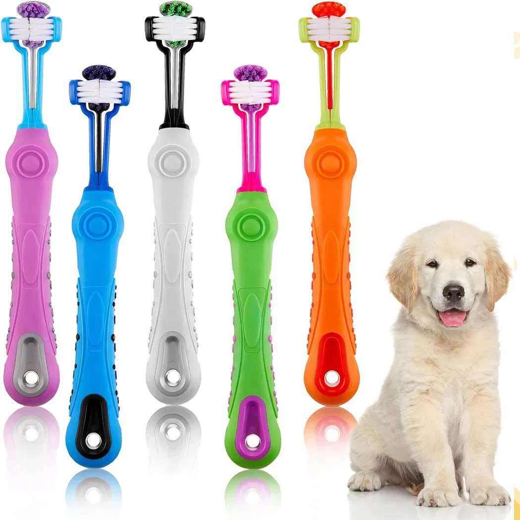 Three Sided Pet Toothbrush Detail 1