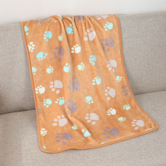 Xinlan Plush Flannel Pet Blanket for Dogs Cats Ultra Soft Coral Fleece Warm Throw Cushion Mat All Year Comfort