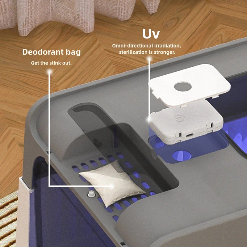 Cat Litter Box Factory II Ultraviolet Drawer Fully Enclosed Sterilization Oversized Cat Litter Box Enclosed Pet Supplies