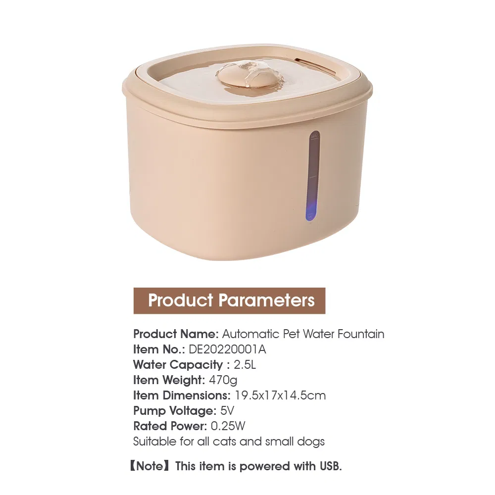 Electric Dog Cat Drinking Dispenser Automatic Pet Water Fountain