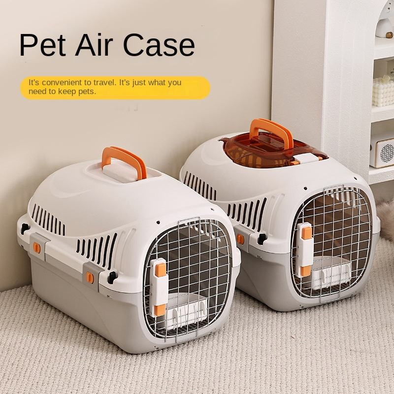 Plastic Cartoon Rectangular Portable Pet Carrier Case for Cats &amp; Dogs Air Travel &amp; Car Use