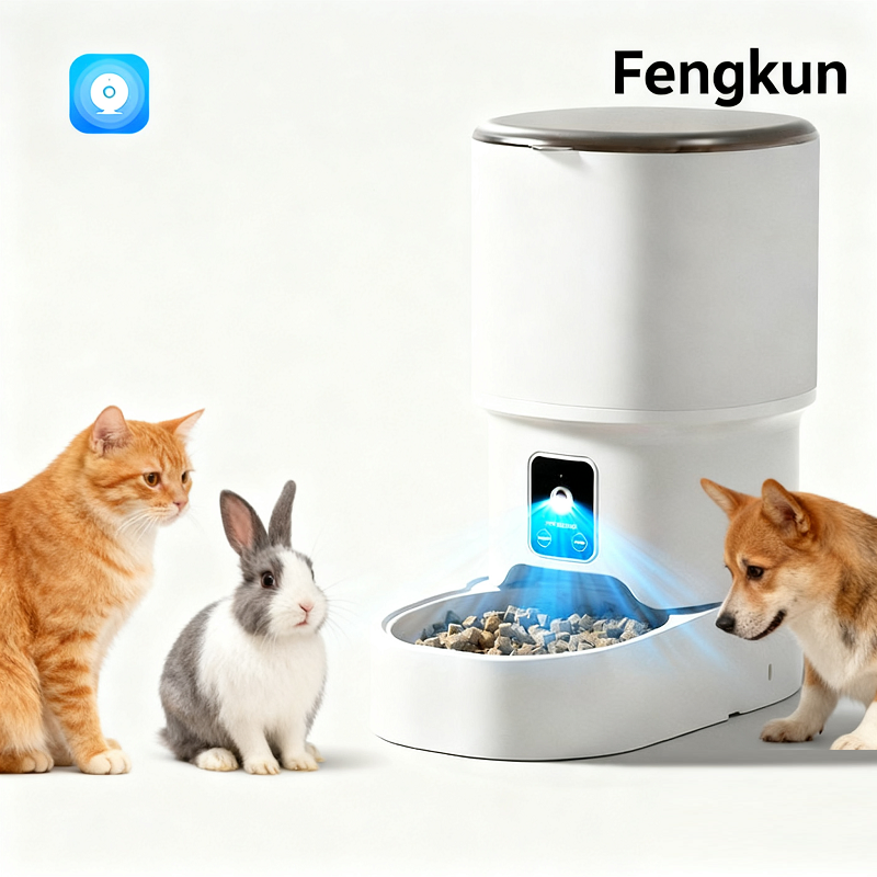 5L Capacity Pet Camera Feeder for Kibble Sizes 2-14mm Convenient Pet Feeder