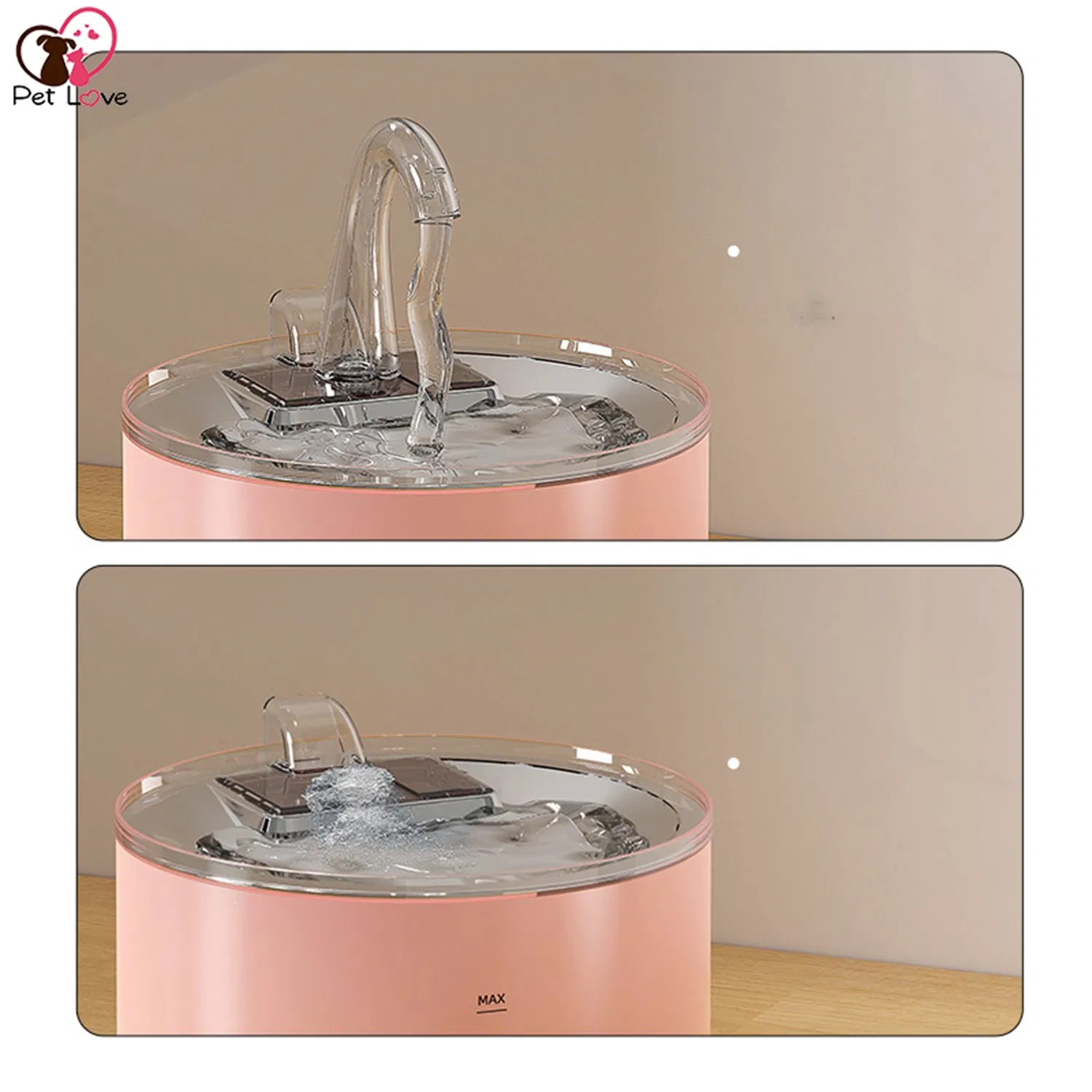 Ceramic Pet Water Fountain with Stainless Steel Lid