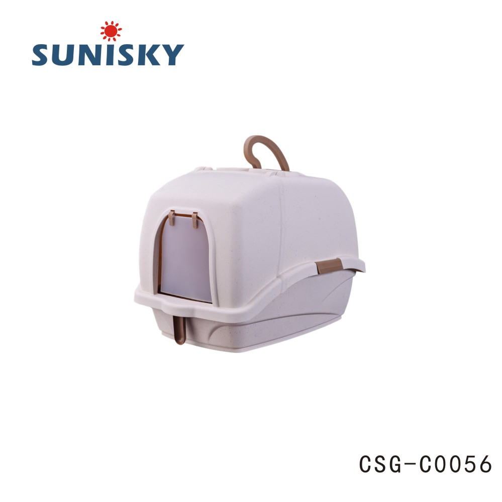Csg-C0056 Excellent Quality Pet Toilet Box Enclosed Hooded Cat Litter Box with Door