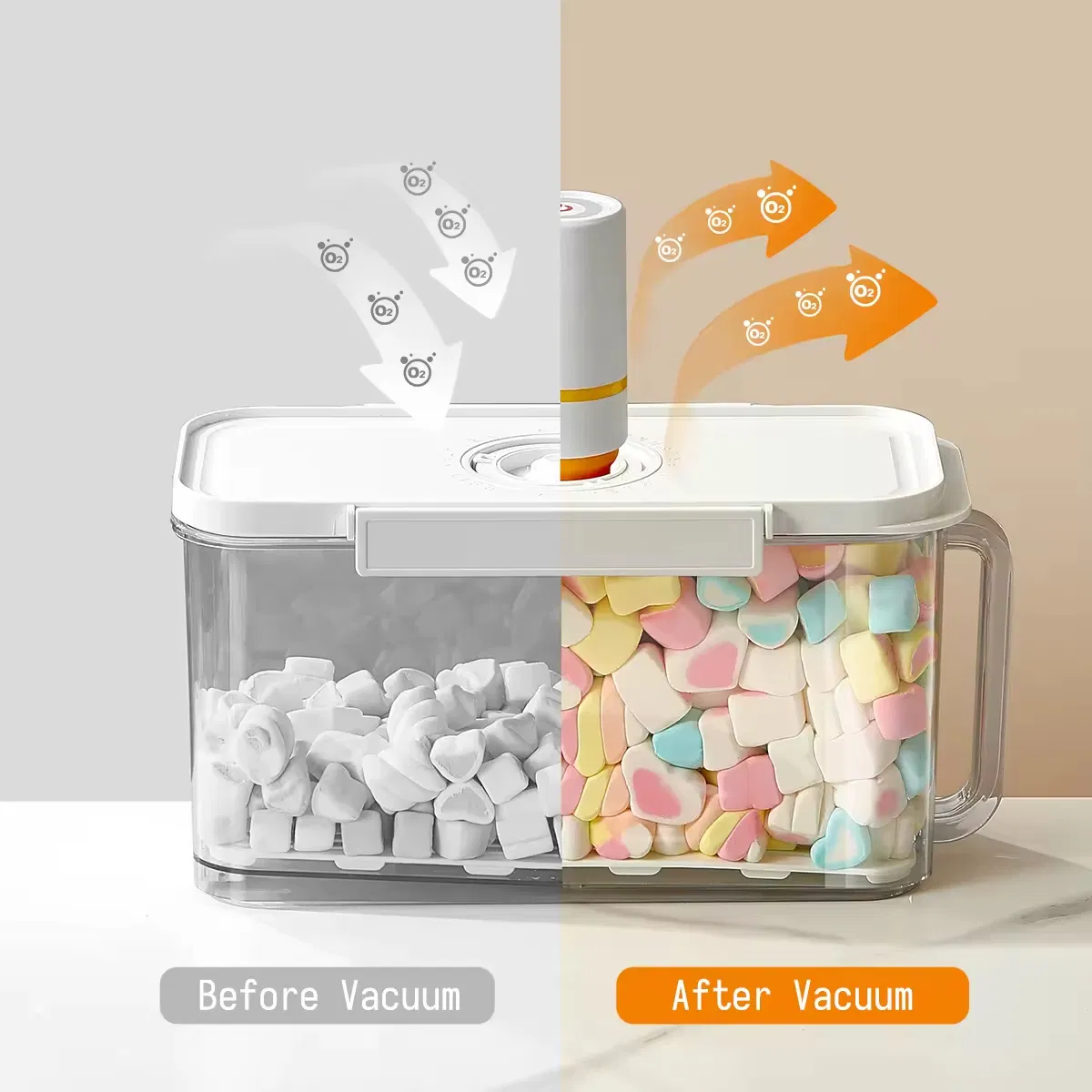 Fruit Vegetable Meat Pet Dog Cat Food Kimchi Storage Box 4.5L 3.5kg 6L 5kg Rice Vacuum Airtight Container with Time Compass