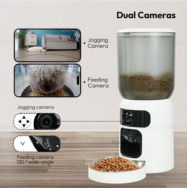 Dual-Lens Laser Pet Amusing Mobile Detection Smart Pet Feeder