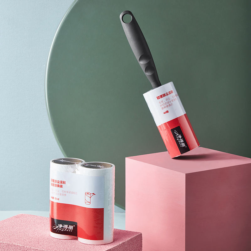 Custom Logo Adhesive 10cm 30 60 90 100 Sheets Spiral Tear Paper Sticky Tape Lint Roller Pet Hair Remover for Clothes Cleaning