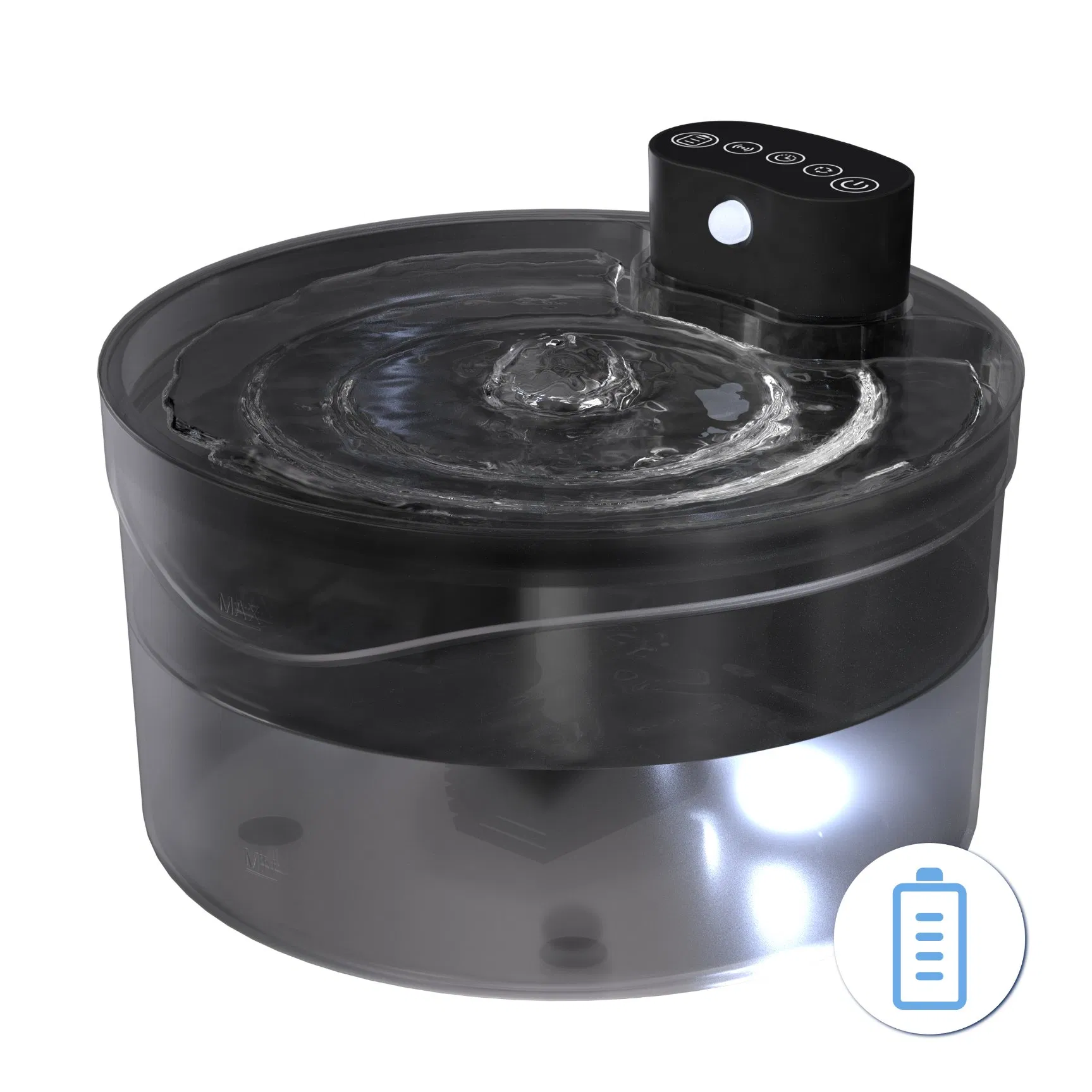 High Quality 2.6L Pet Water Fountain with Filter Wireless Smart Cat Water Fountain Sensor Battery