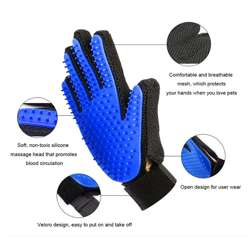 Hot Selling Dog Pet Grooming Gloves Bath Gloves Shower Massage Brush Pet Supplies