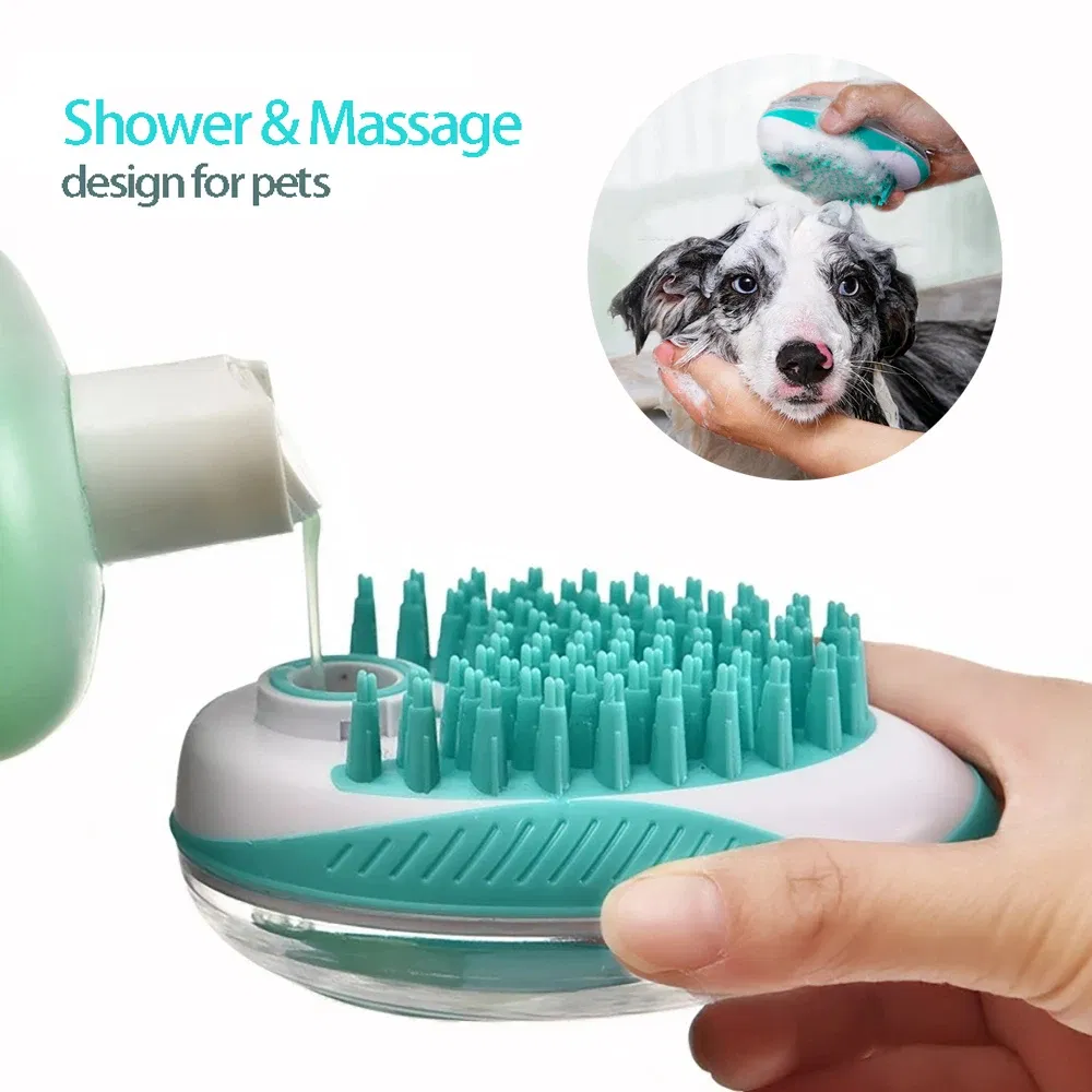 Soft Silicone Pet Bath Brush Dog Cat Massage Shower Hair Grooming Brush
